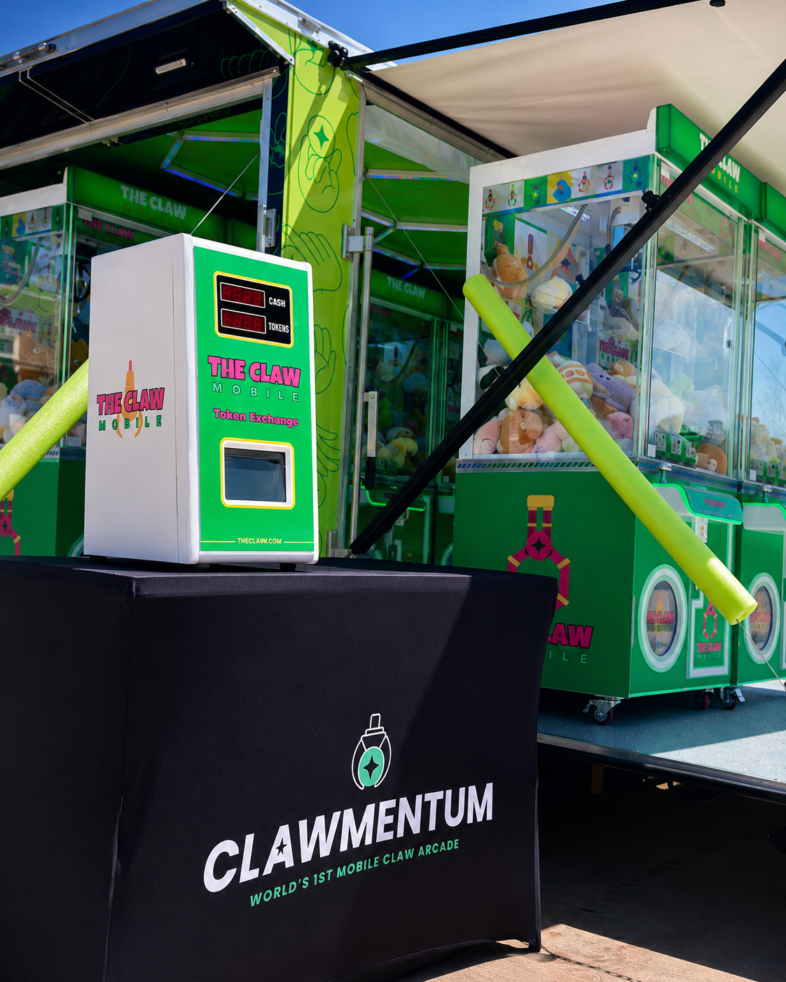 Clawmentum mobile arcade at an outdoor event